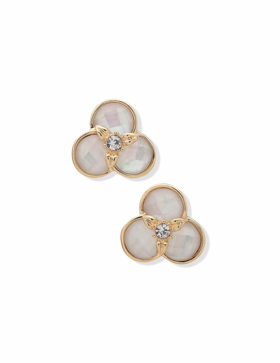 Earring Anne Klein White Flower Button Clip   | WXS-9036044